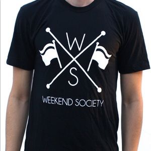 Weekend Society Black Logo T-shirt NWT